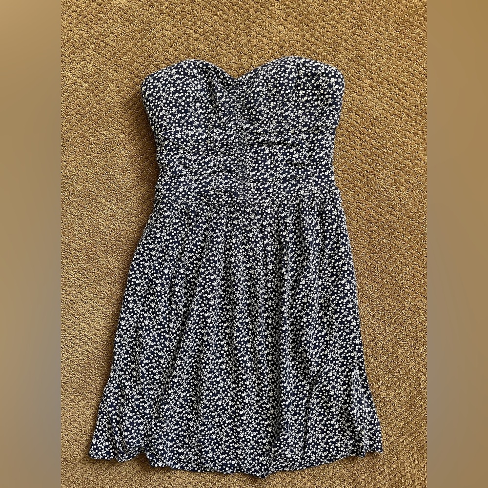 Target blue rayon strapless sundress